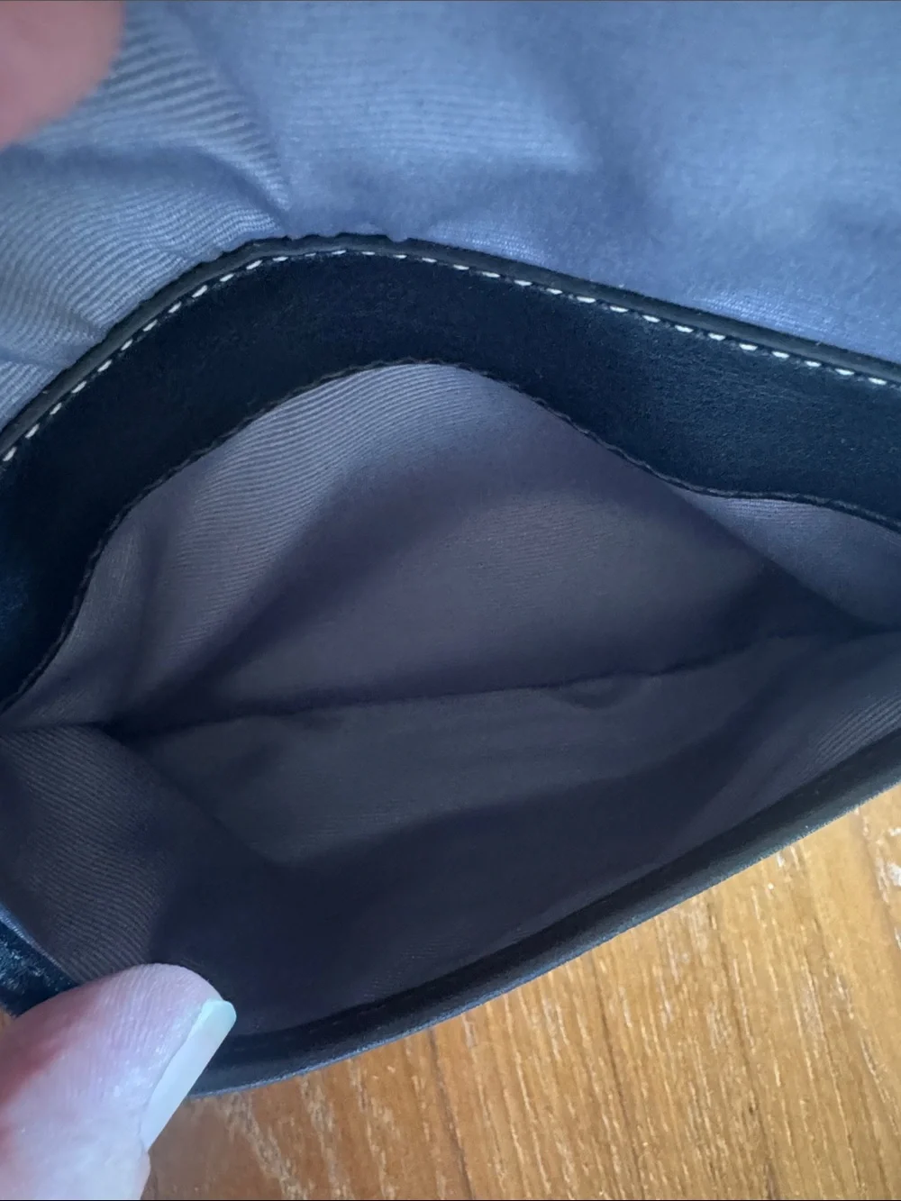 Coach vintage Legacy Black Leather Wristlet Clutch with White Contrast Stitching